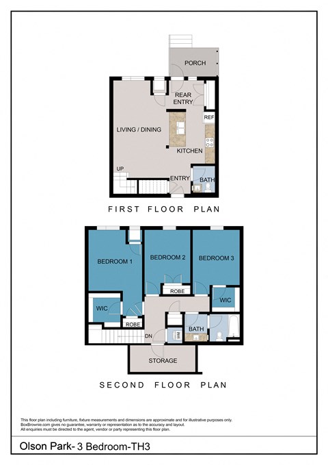 Floor plan for 3 beds, 1.5 baths, 1575 sqft